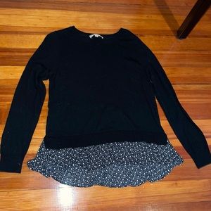 Long sleeved layered sweater